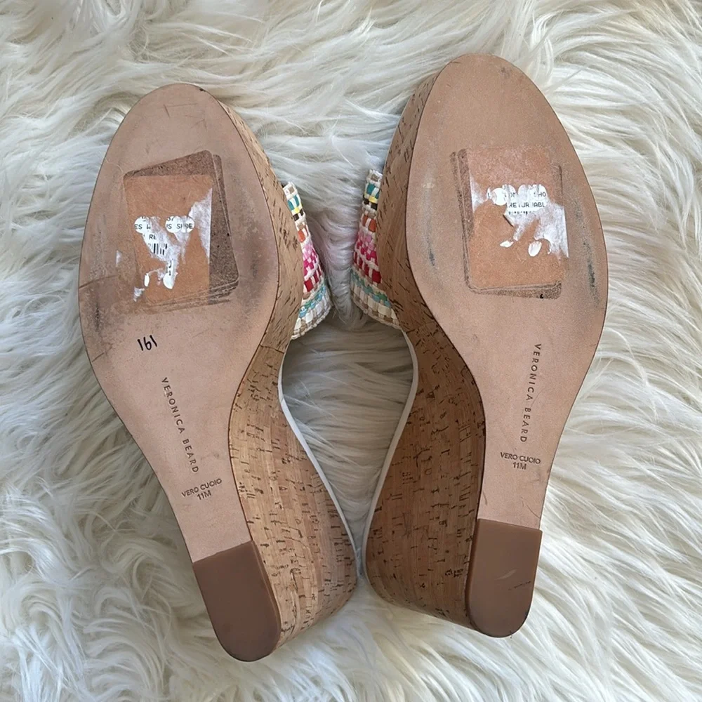 Veronica Beard NWOB Dali Raffia Wedge Sandals Snow Multi 11 - Picture 8 of 12